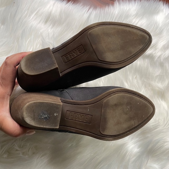 Frye Judith Double Zip Ankle Boots Leather Dark Gray 8M - Picture 10 of 11